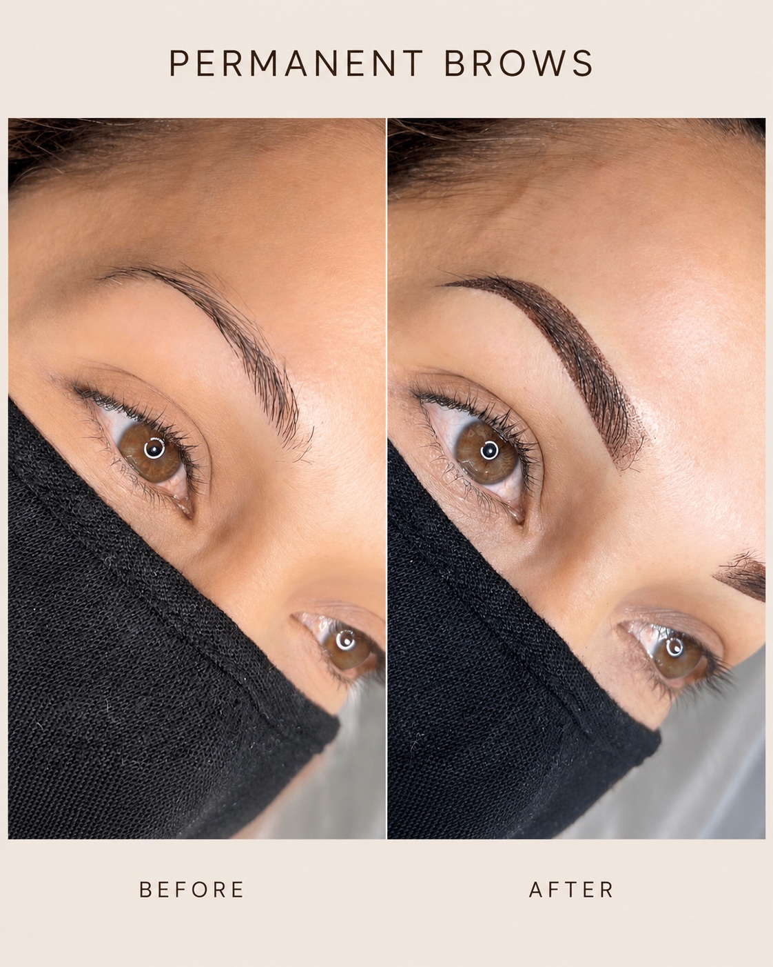 Permanent Brows before & after by Riça at Dani Esthetics
